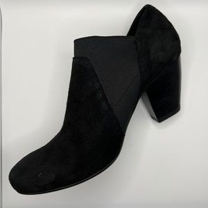 Van Eli Black Suede Heeled Ankle Bootie